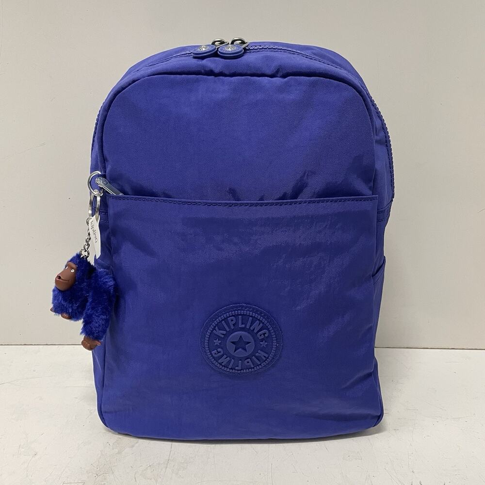 NEW Kipling Ferris Small Backpack Twilight Blue Bag Ape Keychain NWT $99